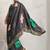 Grey printed satin fashion saree with blouse piece