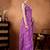 Lavender printed satin fashion saree with blouse piece