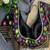 Women's black real mirror work navratri blouse | heavy beads embroidered italian silk choli