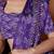 Purple printed satin fashion saree with blouse piece