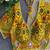 Women's yellow real mirror work navratri blouse | heavy beads embroidered italian silk choli