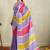 Purple printed satin fashion saree with blouse piece