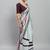 Pink printed satin fashion saree with blouse piece