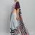 Pink printed satin fashion saree with blouse piece