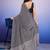 Silver printed satin fashion saree with blouse piece