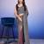 Silver printed satin fashion saree with blouse piece