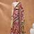 Maroon printed silk blend ethnic saree with blouse piece