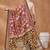 Maroon printed silk blend ethnic saree with blouse piece