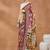 Maroon printed silk blend ethnic saree with blouse piece