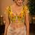 Women's yellow real mirror work navratri blouse | heavy beads embroidered italian silk choli