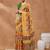 Mustard printed silk blend ethnic saree with blouse piece