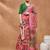 Pink printed silk blend ethnic saree with blouse piece