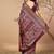Purple printed silk blend ethnic saree with blouse piece