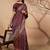 Purple printed silk blend ethnic saree with blouse piece