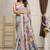 Grey printed linen casual saree with blouse piece