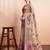 Yellow printed linen casual saree with blouse piece
