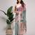 Green printed linen casual saree with blouse piece