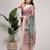 Green printed linen casual saree with blouse piece