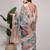 Green printed linen casual saree with blouse piece