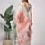 Green printed linen casual saree with blouse piece