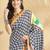 White printed crepe casual saree with blouse piece