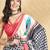Pink printed crepe casual saree with blouse piece