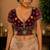 Women's maroon real mirror work navratri blouse | heavy beads embroidered italian silk choli