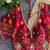 Women's red real mirror work navratri blouse | heavy beads embroidered italian silk choli
