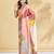 Cream printed crepe casual saree with blouse piece