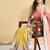 Cream printed crepe casual saree with blouse piece