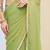Lime green plain silk blend party wear saree with blouse piece
