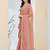 Peach plain silk blend party wear saree with blouse piece