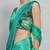 Green plain satin designer saree with blouse piece