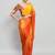 Yellow plain satin designer saree with blouse piece