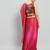 Pink plain satin designer saree with blouse piece