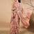 Pink printed brasso casual saree with blouse piece