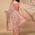 Pink printed brasso casual saree with blouse piece