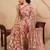 Pink printed brasso casual saree with blouse piece
