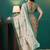 Cream printed brasso casual saree with blouse piece