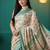 Cream printed brasso casual saree with blouse piece