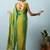 Green elegant printed georgette saree with blouse piece