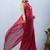 Pink elegant printed georgette saree with blouse piece
