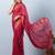 Pink elegant printed georgette saree with blouse piece