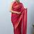 Pink elegant printed georgette saree with blouse piece