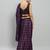 Purple printed satin fashion saree with blouse piece