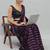 Purple printed satin fashion saree with blouse piece