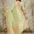 Green elegant zari woven linen saree with blouse piece