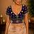 Women's purple real mirror work navratri blouse | heavy beads embroidered italian silk choli