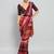 Pink printed satin fashion saree with blouse piece