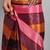 Pink printed satin fashion saree with blouse piece